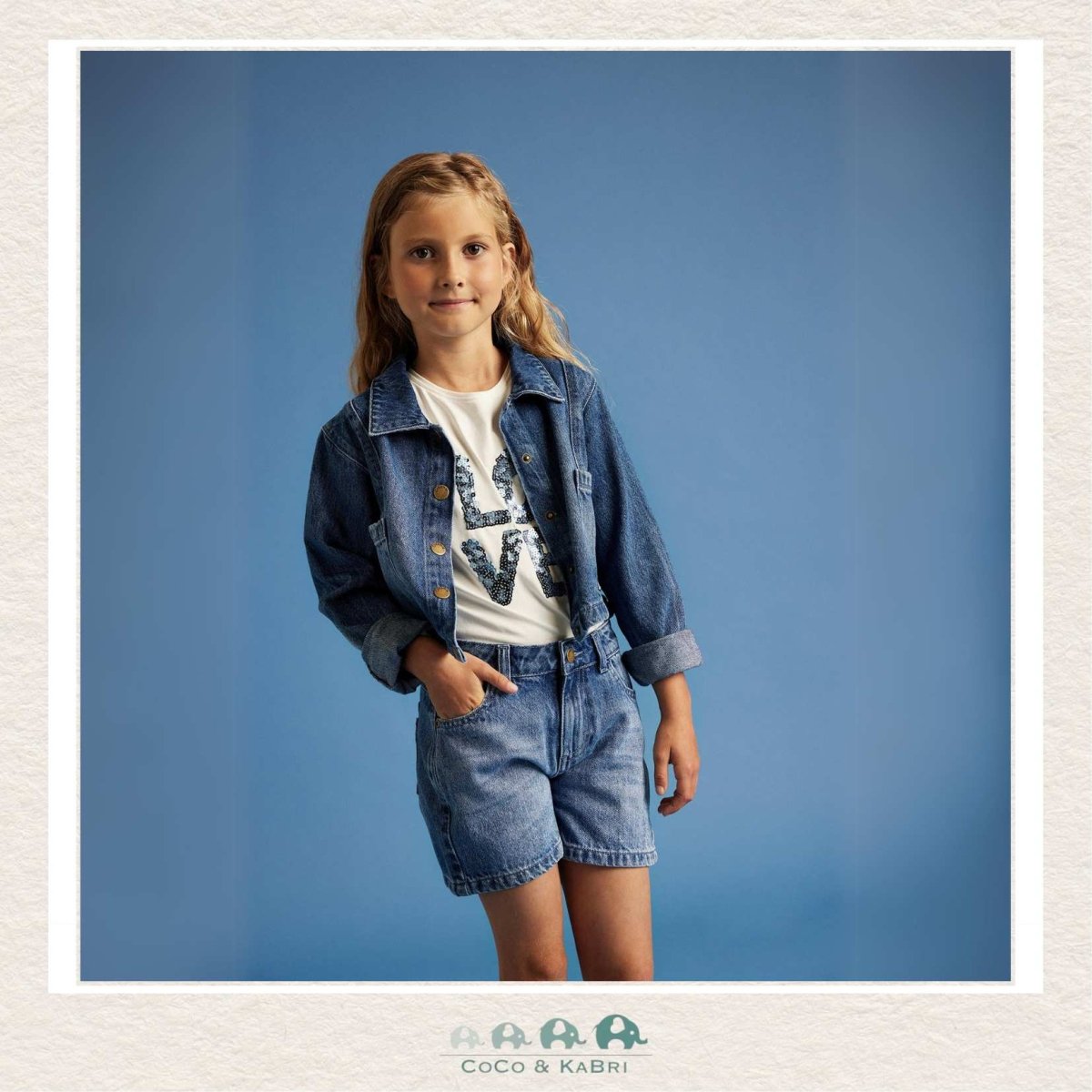 Girls shops cropped denim jacket