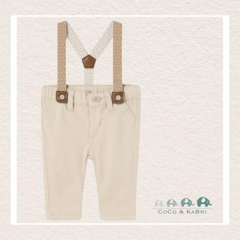 Mayoral Baby Boy Pants with Suspenders Beige