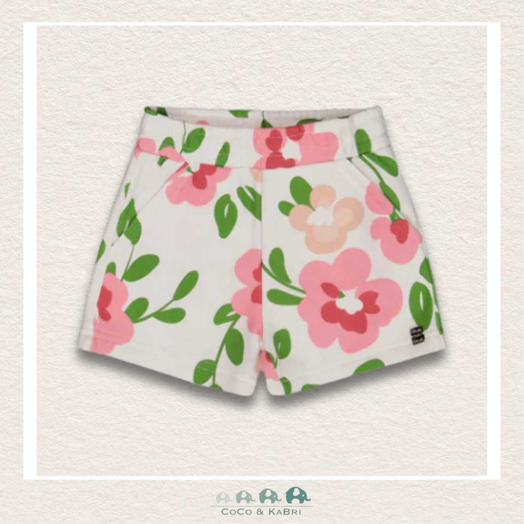 Deux Par Deux Printed French Terry Short Huge Flowers