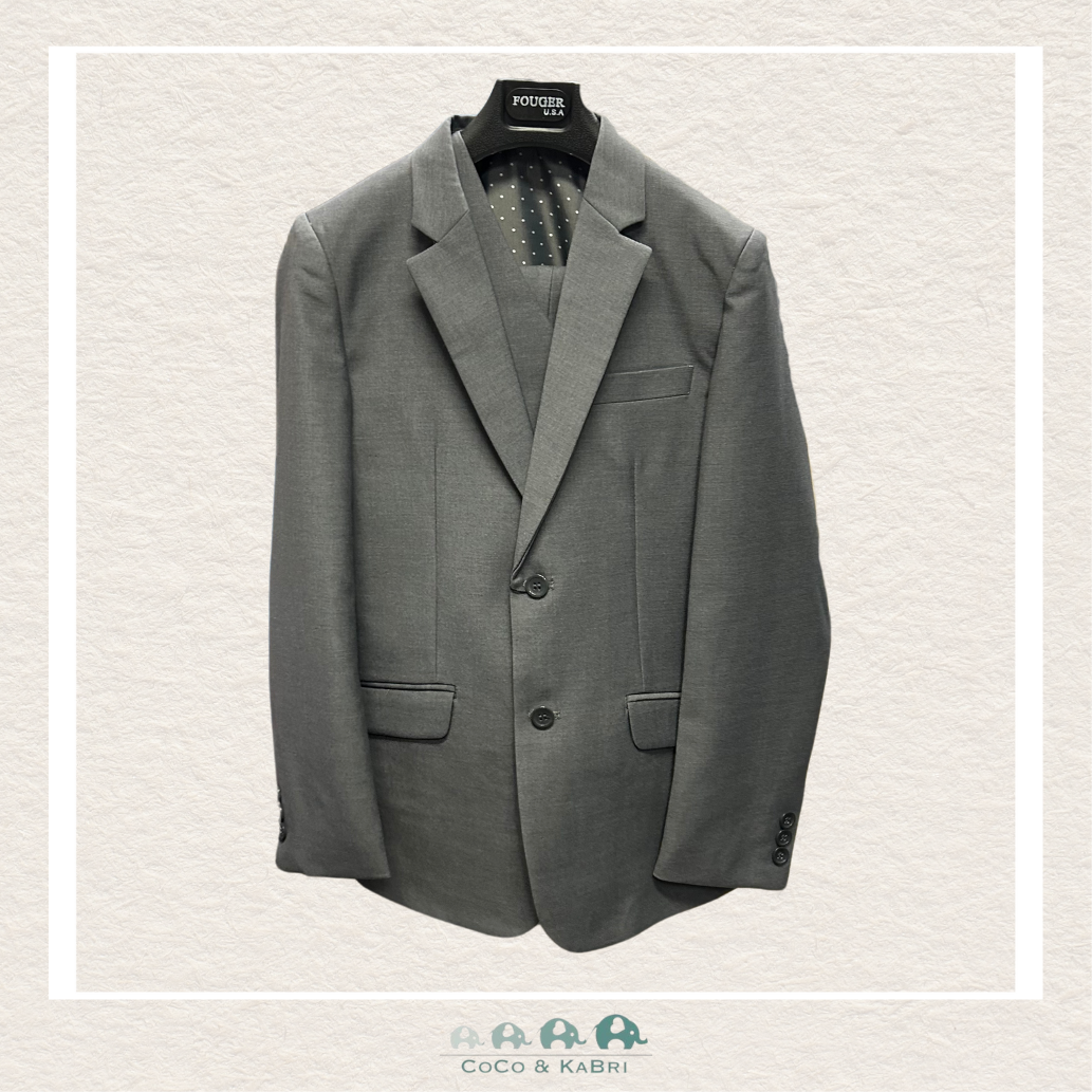 Fouger Suit: Three Piece (Jacket, Vest & Pant) - Charcoal Size 12