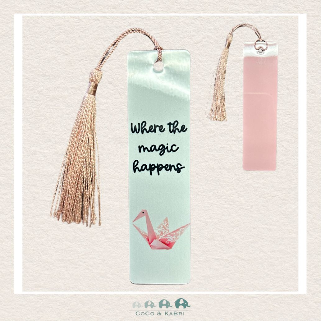 Aluminum Bookmark with Pink Tassel - Paper Crane, CoCo & KaBri Children's Boutique