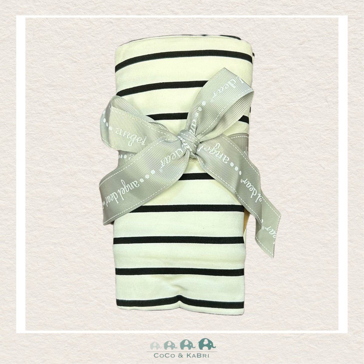 Angel Dear: Bamboo Jersey Swaddle Blanket - Black Stripes, CoCo & KaBri Children's Boutique