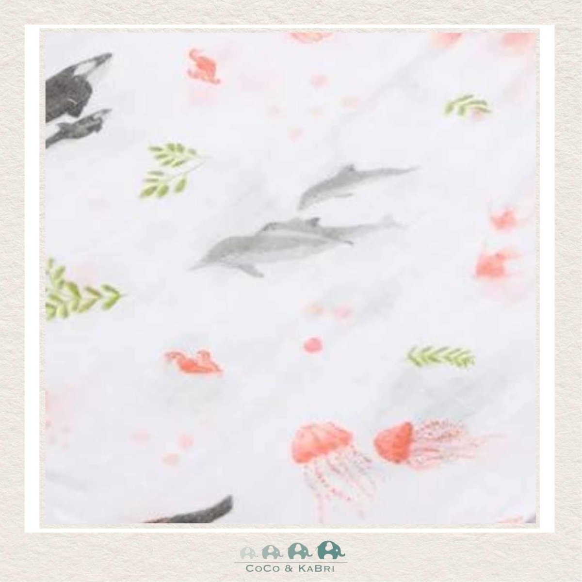 Angel Dear Bamboo Muslin Swaddle Blanket Dolphins