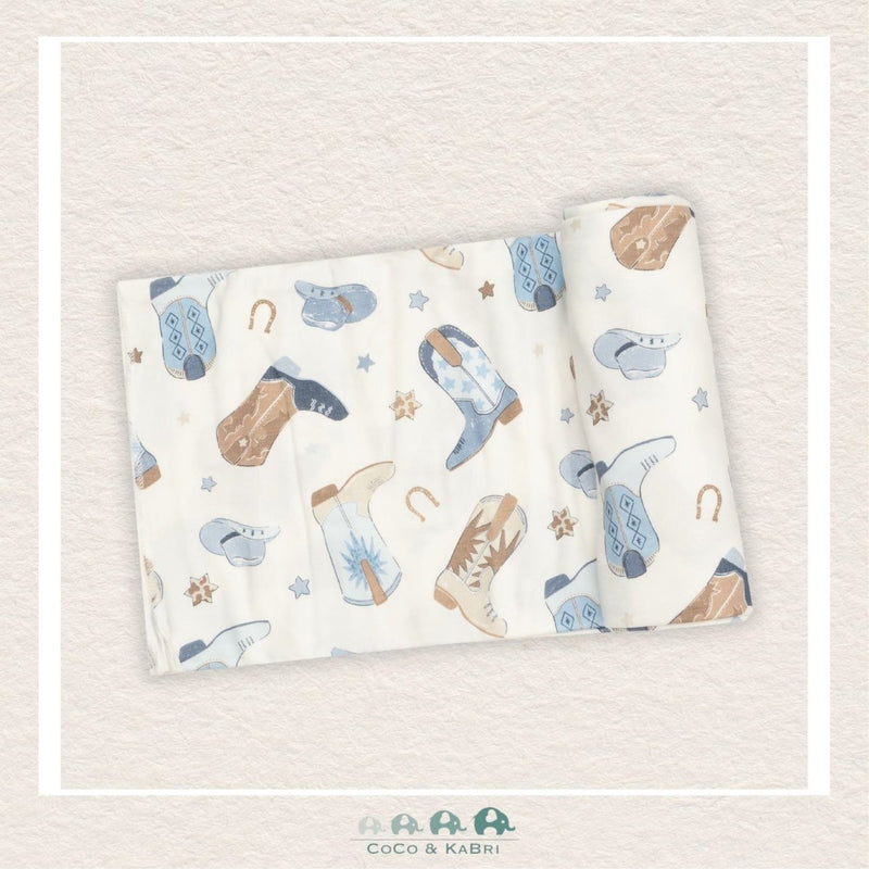 Angel Dear Blue Cowboy Boots Swaddle Blanket, CoCo & KaBri Children's Boutique