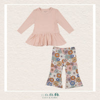 Angel Dear Brighton Floral - Rib Peplum Top With Flare Pants, CoCo & KaBri Children's Boutique