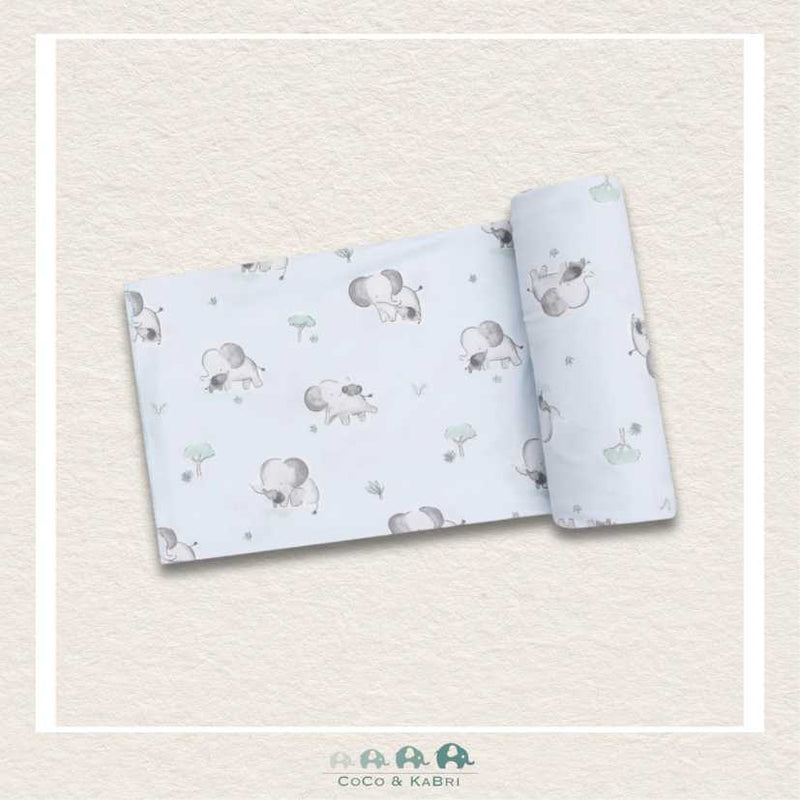 Angel Dear Gray Elephants - Blue Swaddle Blanket, CoCo & KaBri Children's Boutique