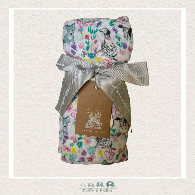 Angel Dear Muslin Swaddle Blanket - Dog & Floral, CoCo & KaBri Children's Boutique