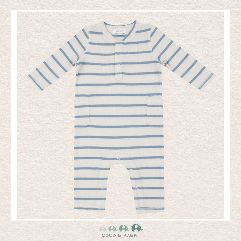 Angel Dear Ribbed Stripe Glacier Lake Romper, CoCo & KaBri Children's Boutique