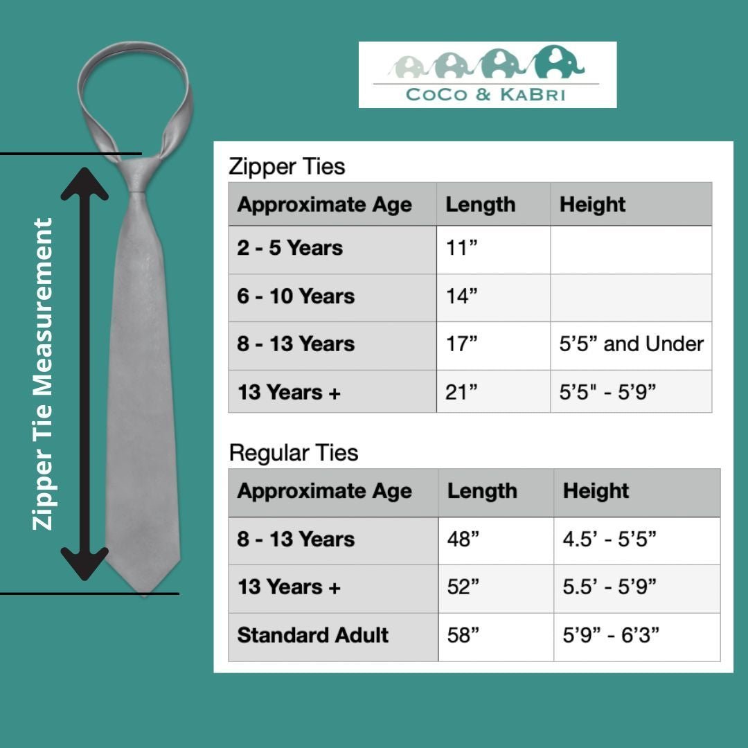 Boys Zipper Tie - Aqua 17", CoCo & KaBri Children's Boutique