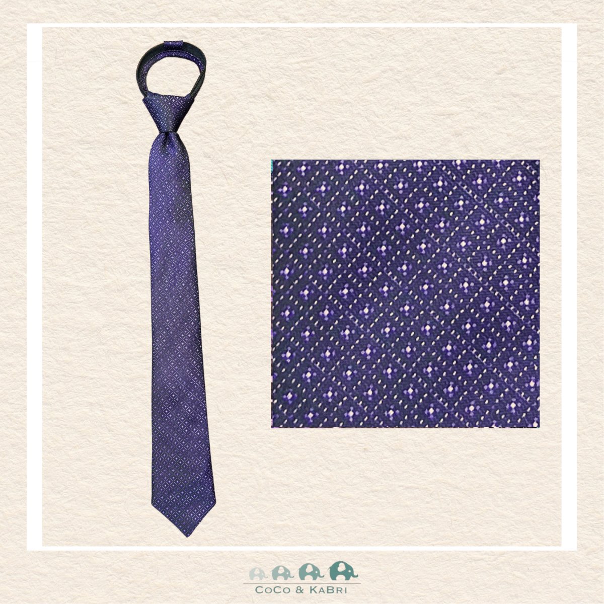 Boys Zipper Tie - Purple 17", CoCo & KaBri Children's Boutique