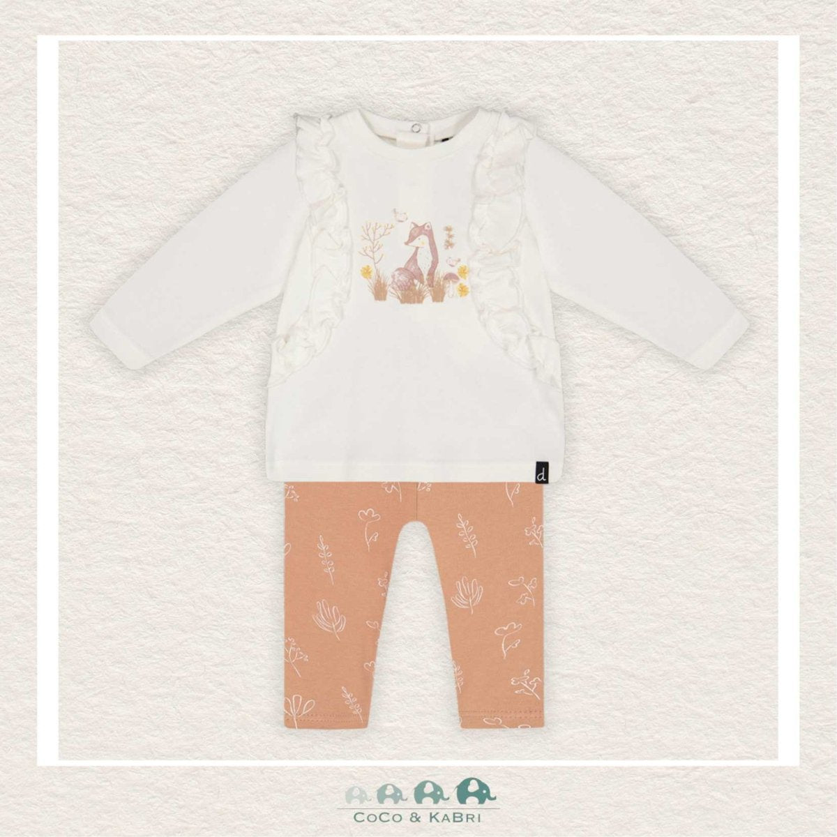 Deux Par Deux: Baby Girl Organic Cotton Top & Printed Leggings Set, CoCo & KaBri Children's Boutique