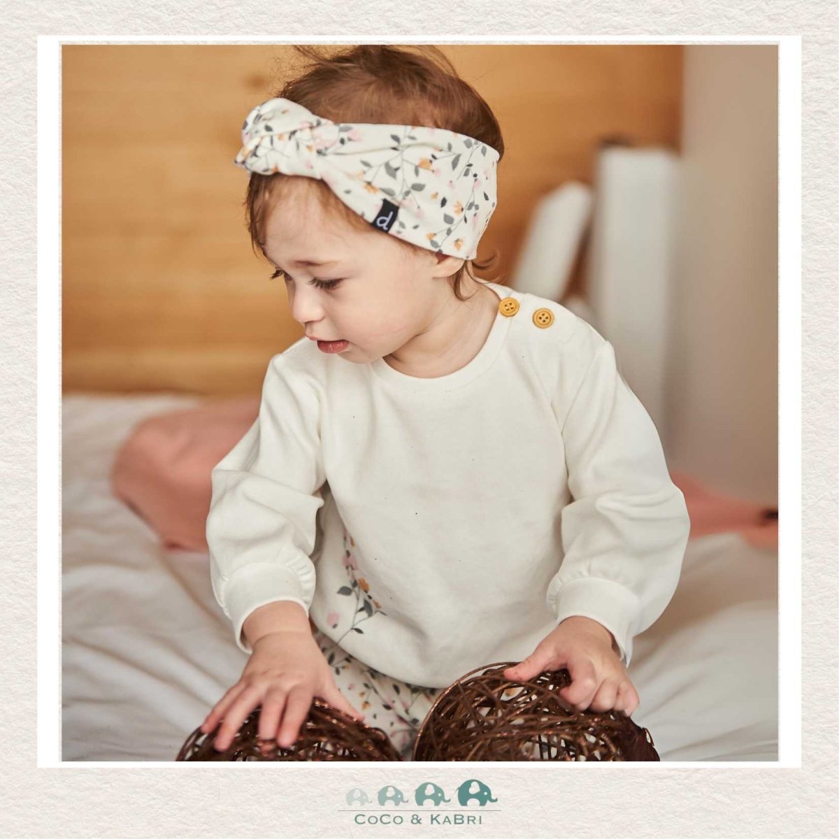 Deux Par Deux: Baby Girl Organic Cotton Top & Printed Pants Set, CoCo & KaBri Children's Boutique