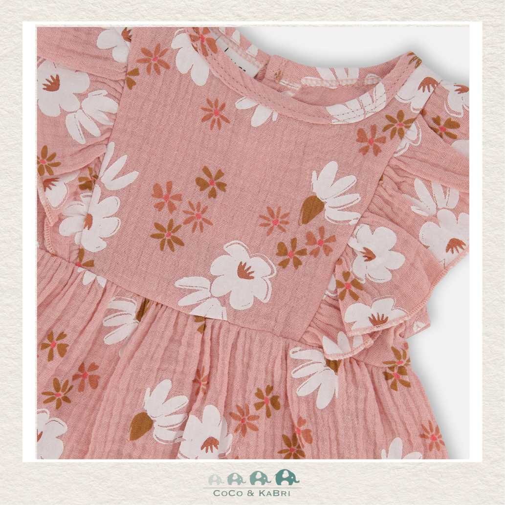 Deux Par Deux Baby Muslin Tunic & Rib Leggings Set - Pink & White Flowers, CoCo & KaBri Children's Boutique