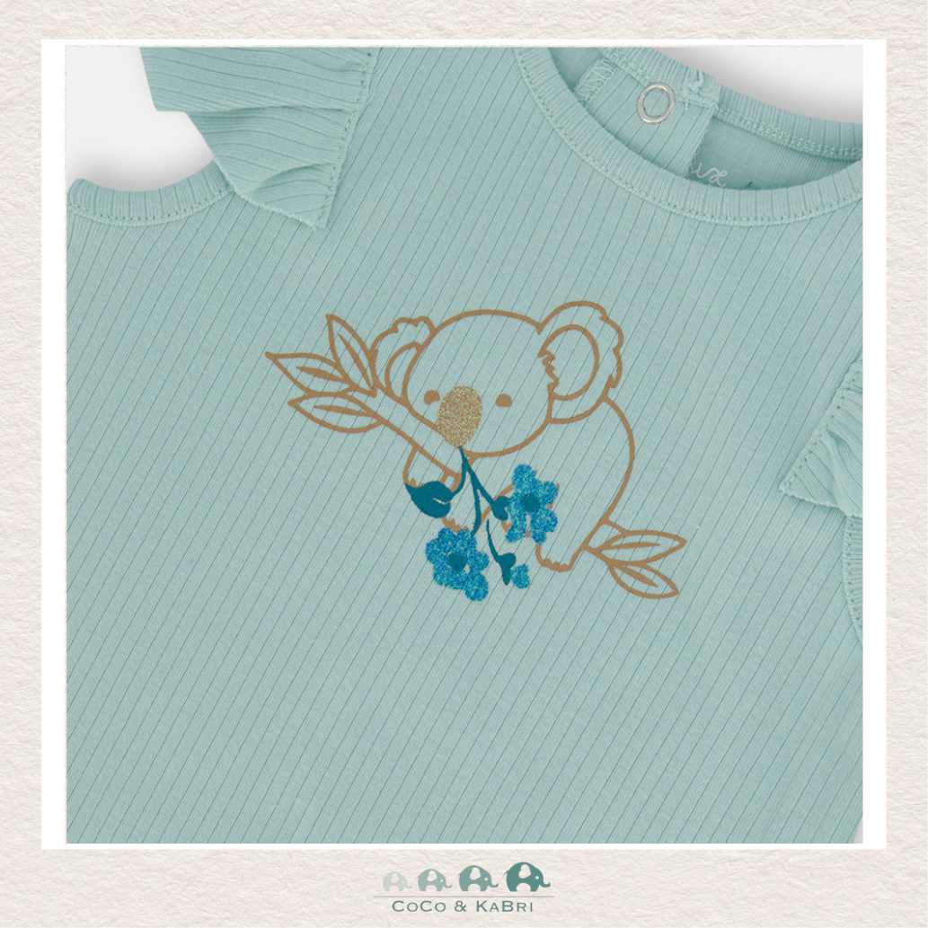 Deux Par Deux Baby Pastel Turquoise Romper, CoCo & KaBri Children's Boutique