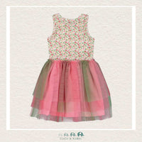 Deux Par Deux Bi - material Dress with Tulle Skirt, CoCo & KaBri Children's Boutique