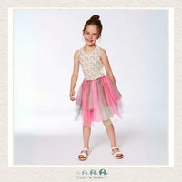 Deux Par Deux Bi - material Dress with Tulle Skirt, CoCo & KaBri Children's Boutique