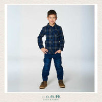 Deux Par Deux: Boys French Terry Jogger Pants Dark Blue Denim, CoCo & KaBri Children's Boutique