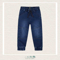 Deux Par Deux: Boys French Terry Jogger Pants Dark Blue Denim, CoCo & KaBri Children's Boutique