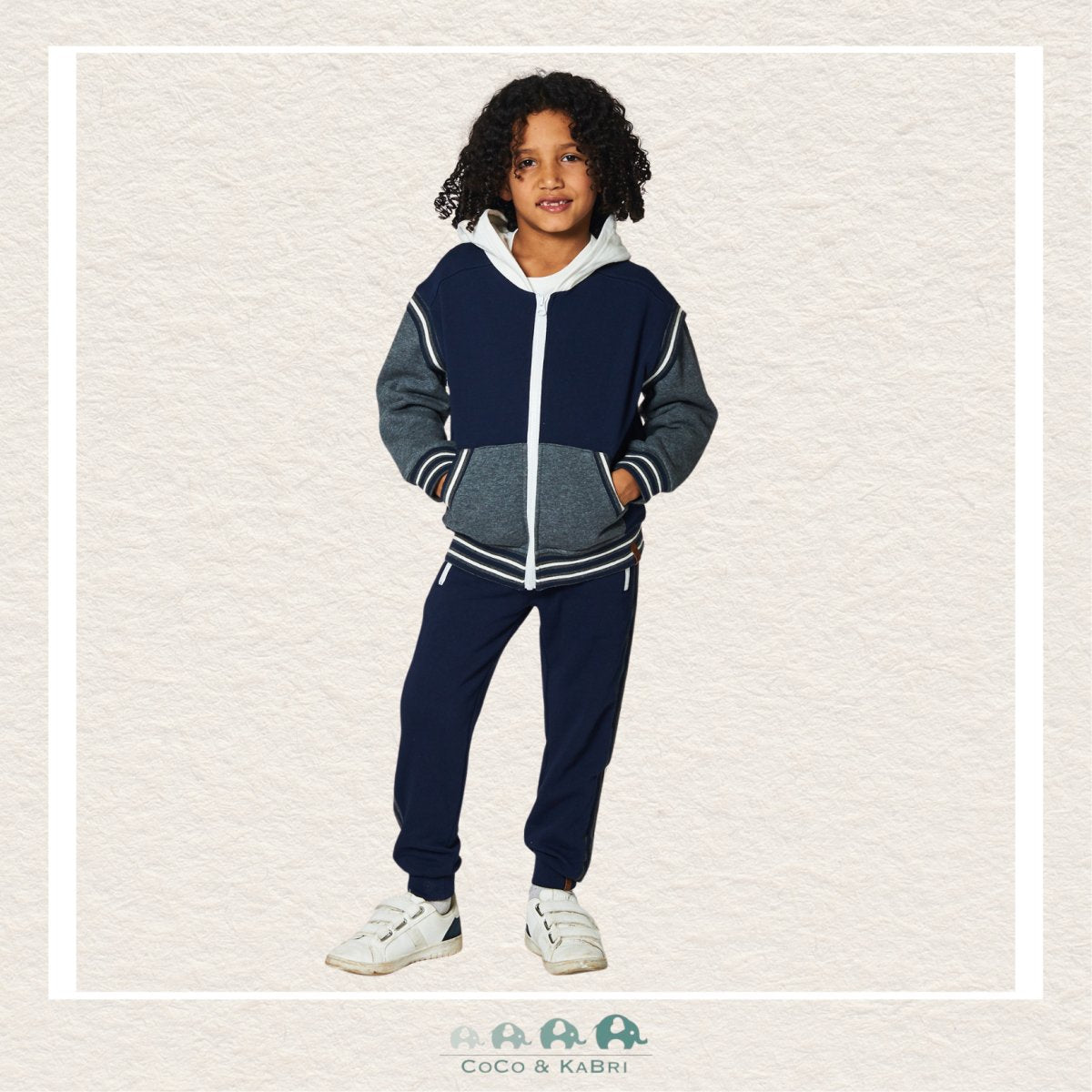 Deux Par Deux: Boys Full Zip Hooded Fleece Top, CoCo & KaBri Children's Boutique