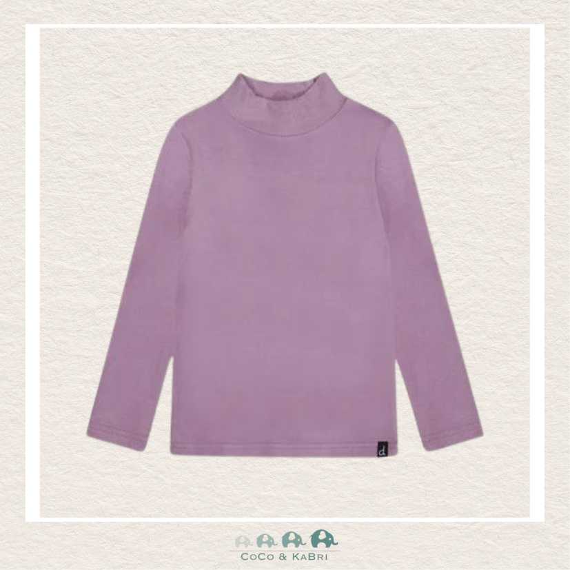 Deux Par Deux: Brushed Rib Mock Neck Top - Lilac, CoCo & KaBri Children's Boutique