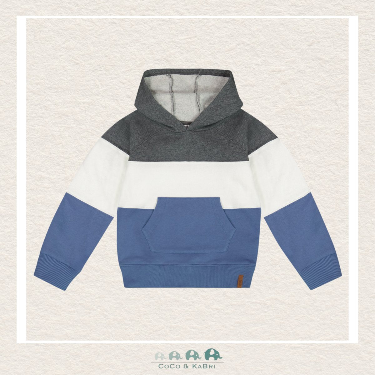 Deux Par Deux: Color Block Hooded Fleece Sweatshirt - Blue, CoCo & KaBri Children's Boutique