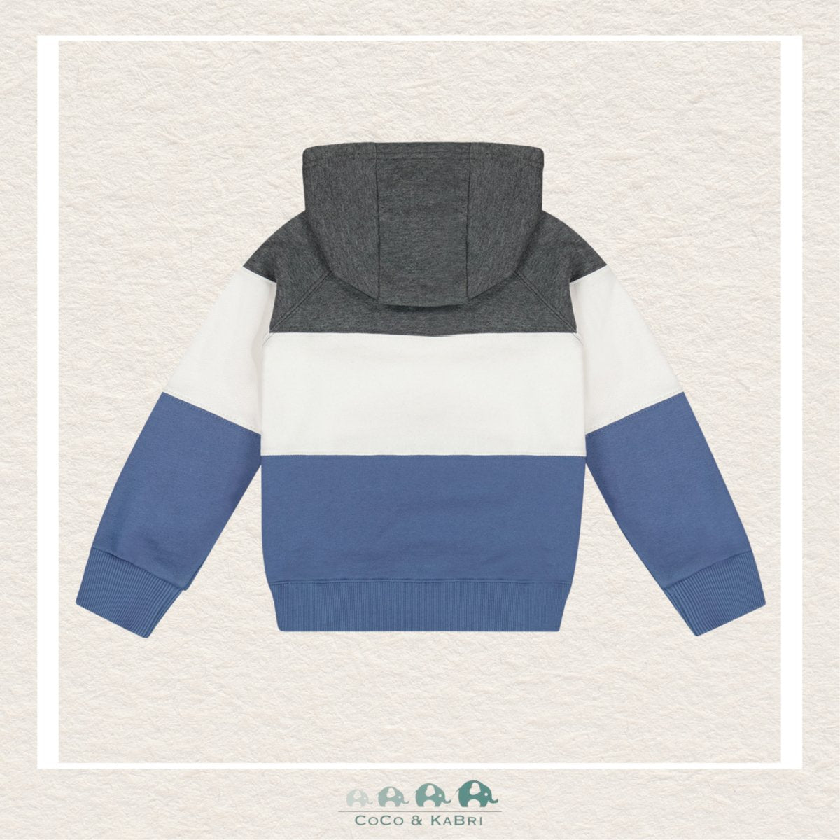 Deux Par Deux: Color Block Hooded Fleece Sweatshirt - Blue, CoCo & KaBri Children's Boutique