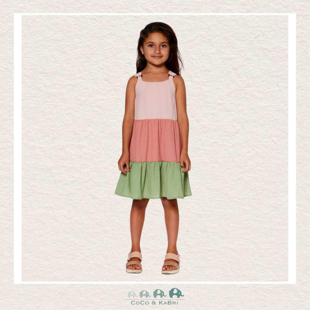 Deux Par Deux Color Block Peasant Dress, CoCo & KaBri Children's Boutique