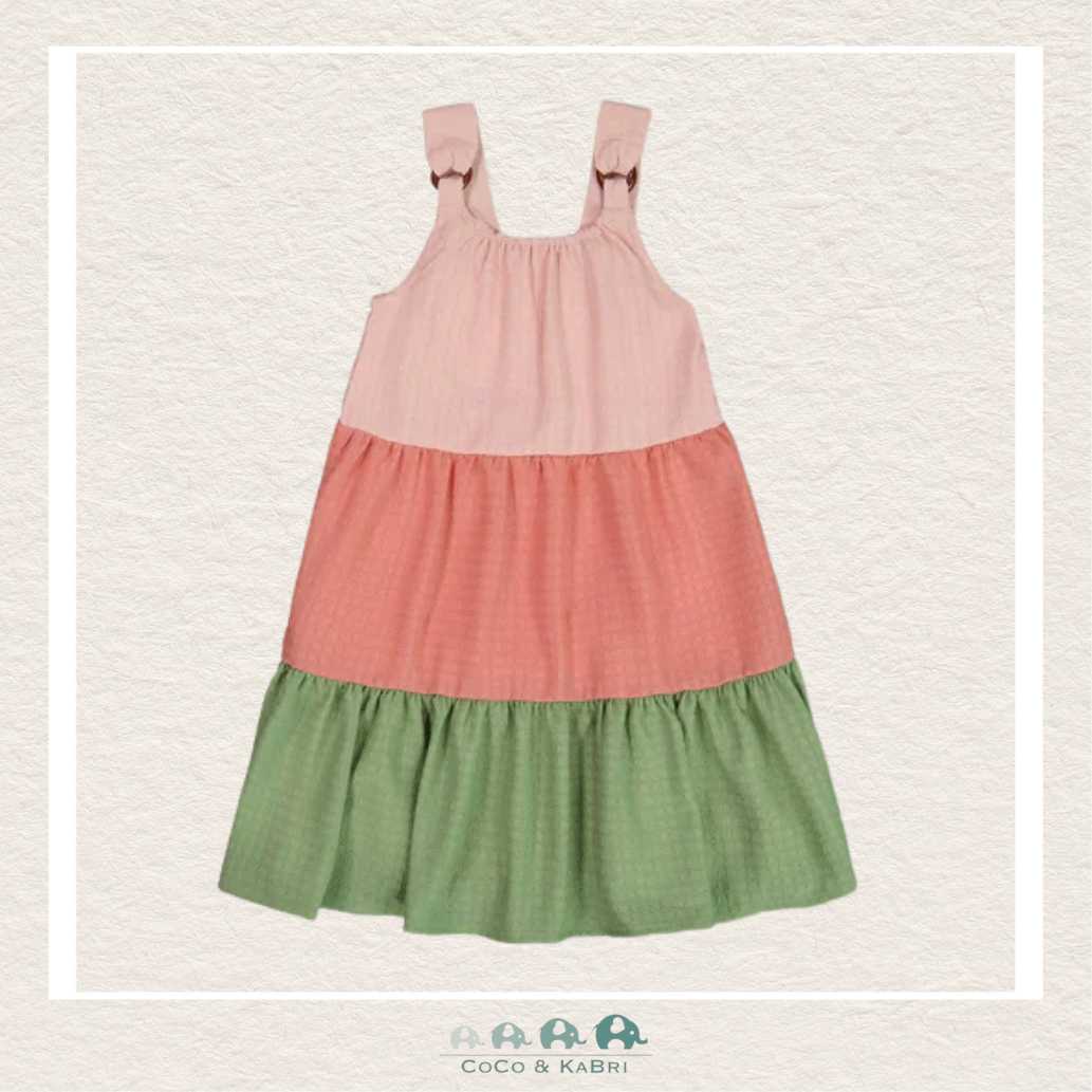 Deux Par Deux Color Block Peasant Dress, CoCo & KaBri Children's Boutique