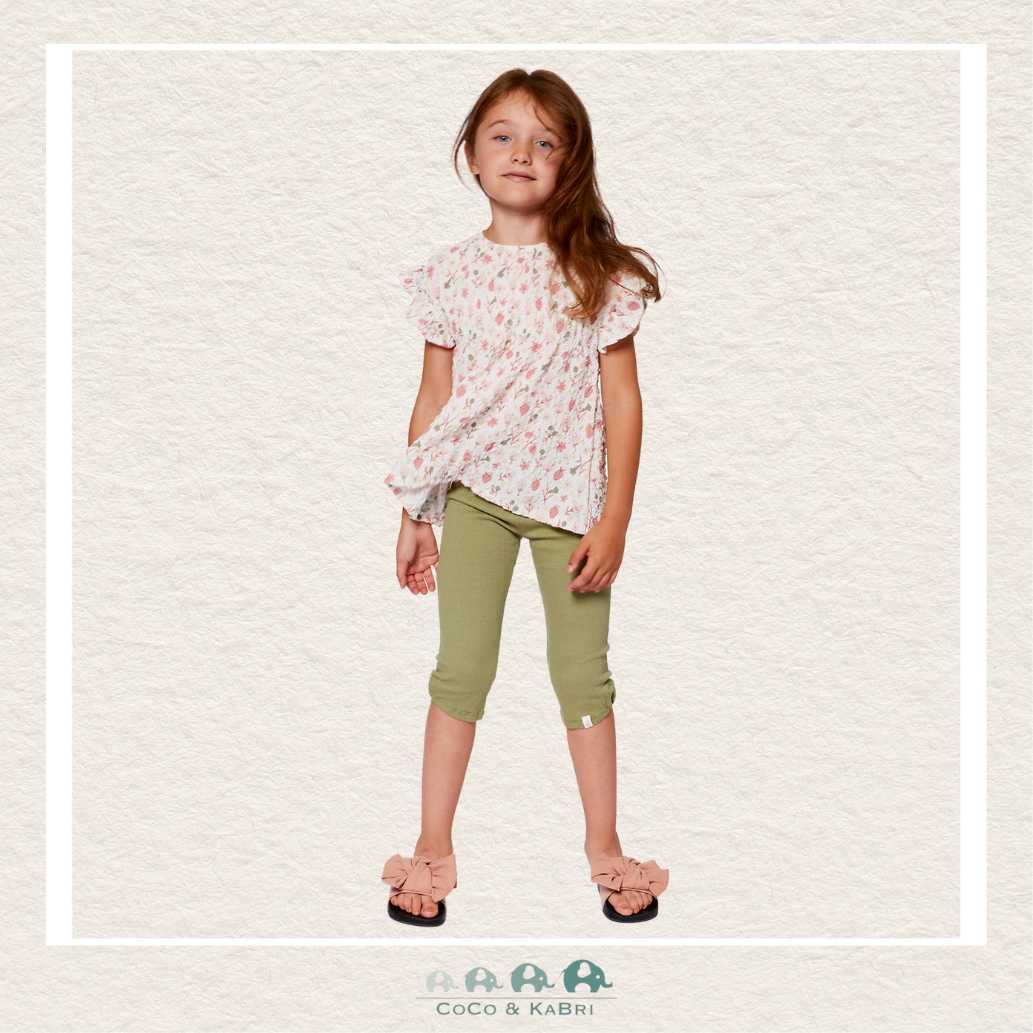 Deux Par Deux Crinkle Jersey Capri - Green, CoCo & KaBri Children's Boutique