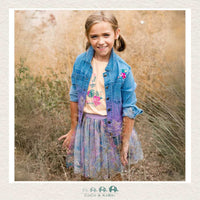 Deux Par Deux Girls Denim Jacket With Embroidery, CoCo & KaBri Children's Boutique