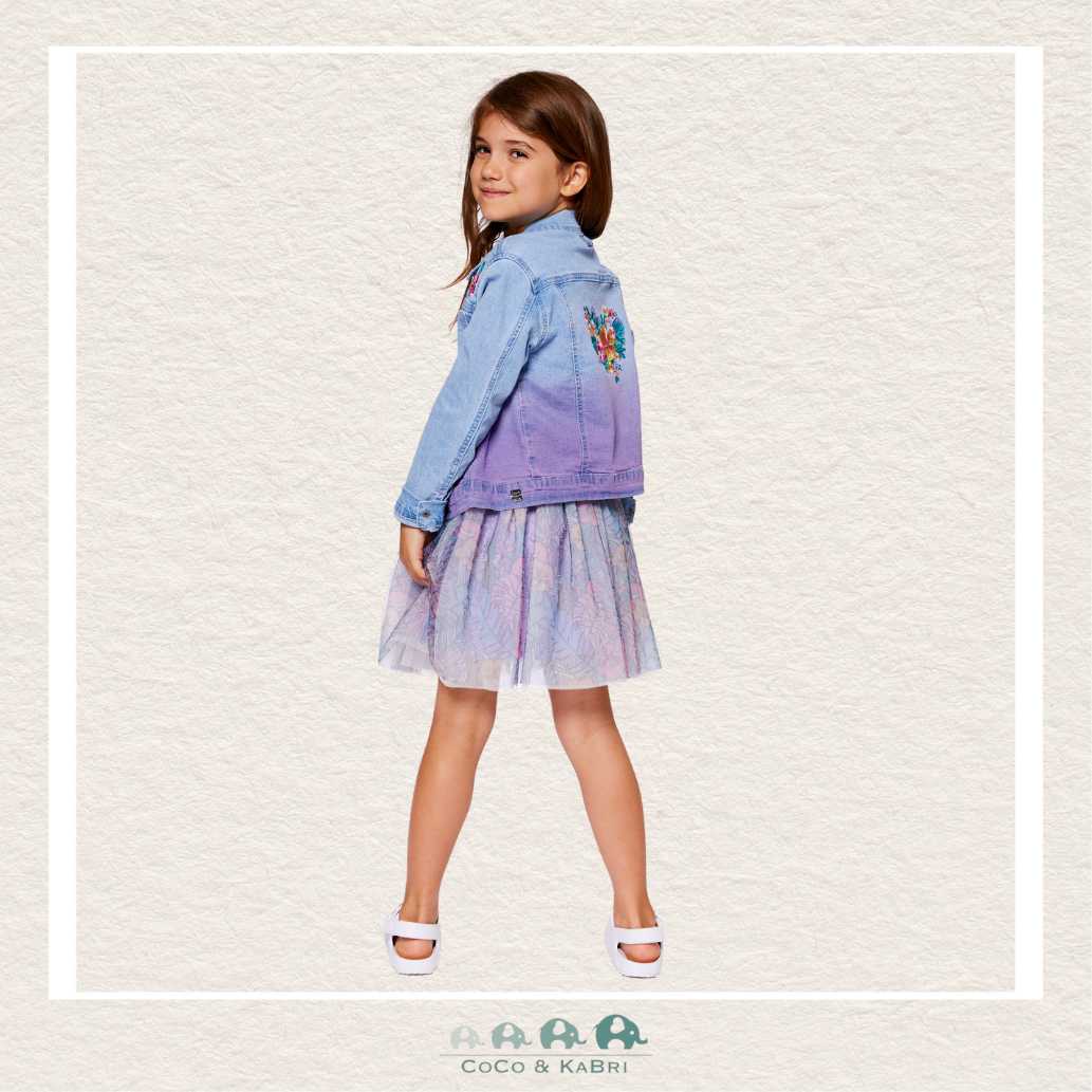 Deux Par Deux Girls Denim Jacket With Embroidery, CoCo & KaBri Children's Boutique