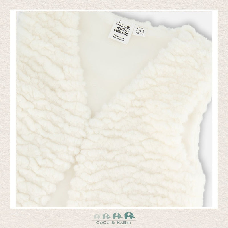 Deux par Deux Girls Faux Fur Vest Off White, CoCo & KaBri Children's Boutique