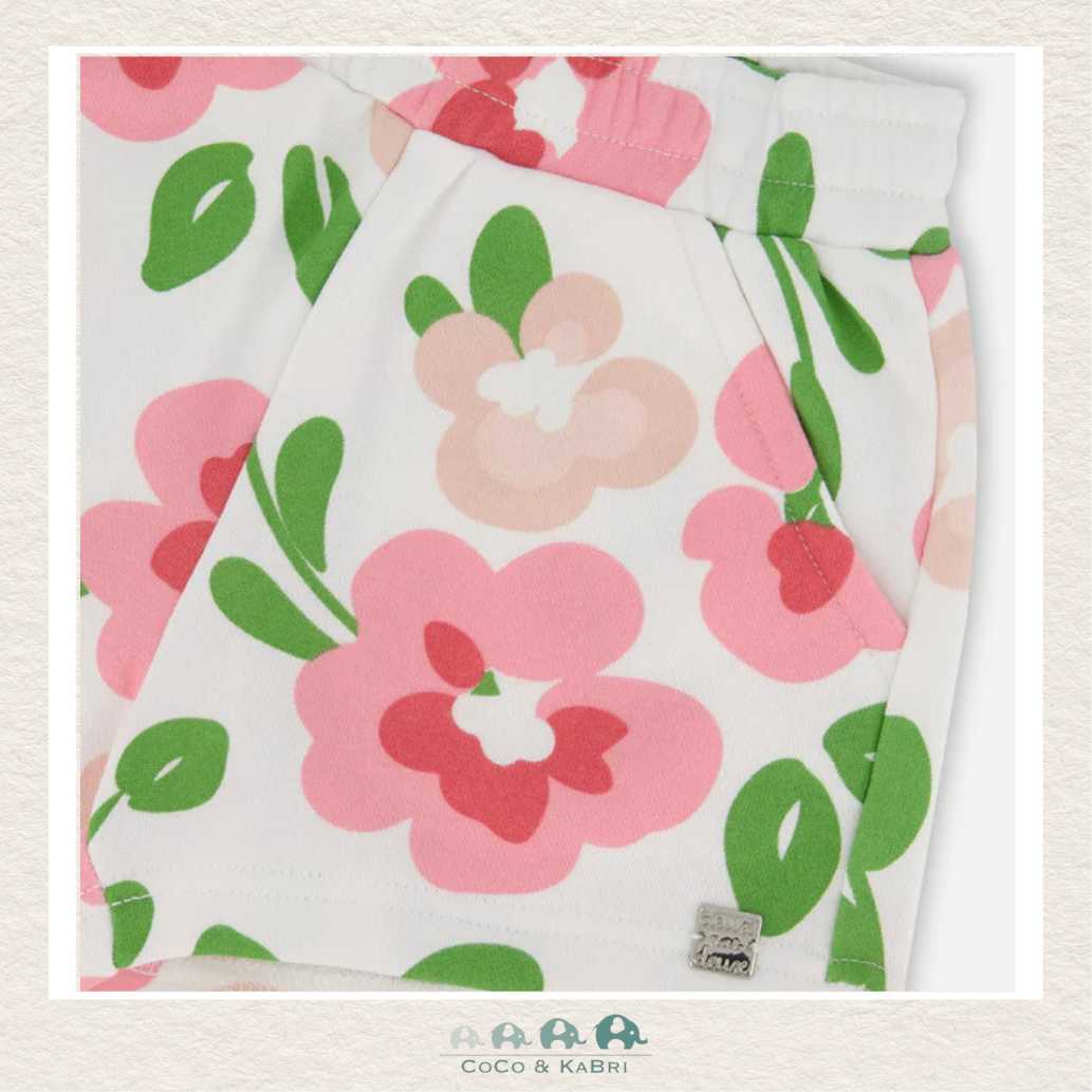 Deux Par Deux Printed French Terry Short Huge Flowers, CoCo & KaBri Children's Boutique