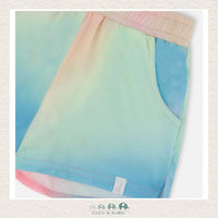 Deux Par Deux Printed Jersey Rainbow Shorts, CoCo & KaBri Children's Boutique