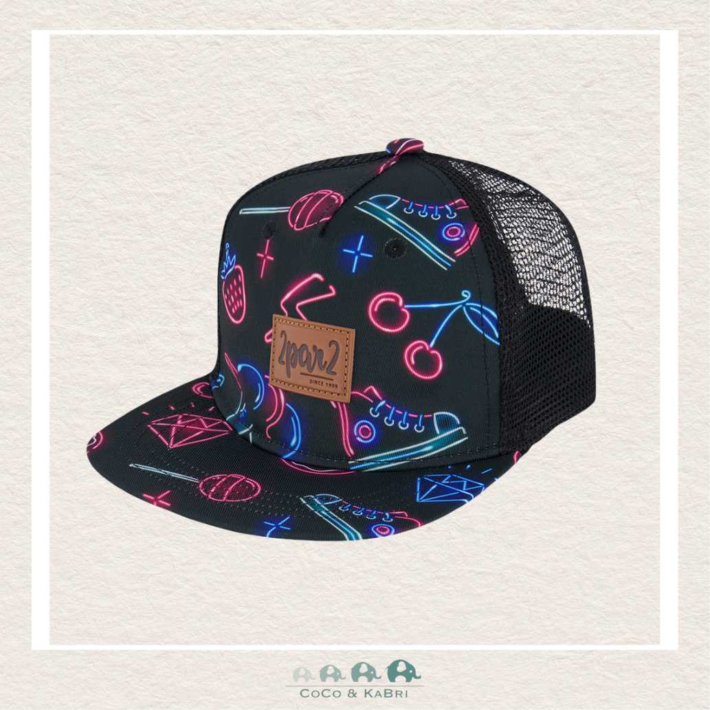 Deux Par Deux Printed Neon Cap, CoCo & KaBri Children's Boutique