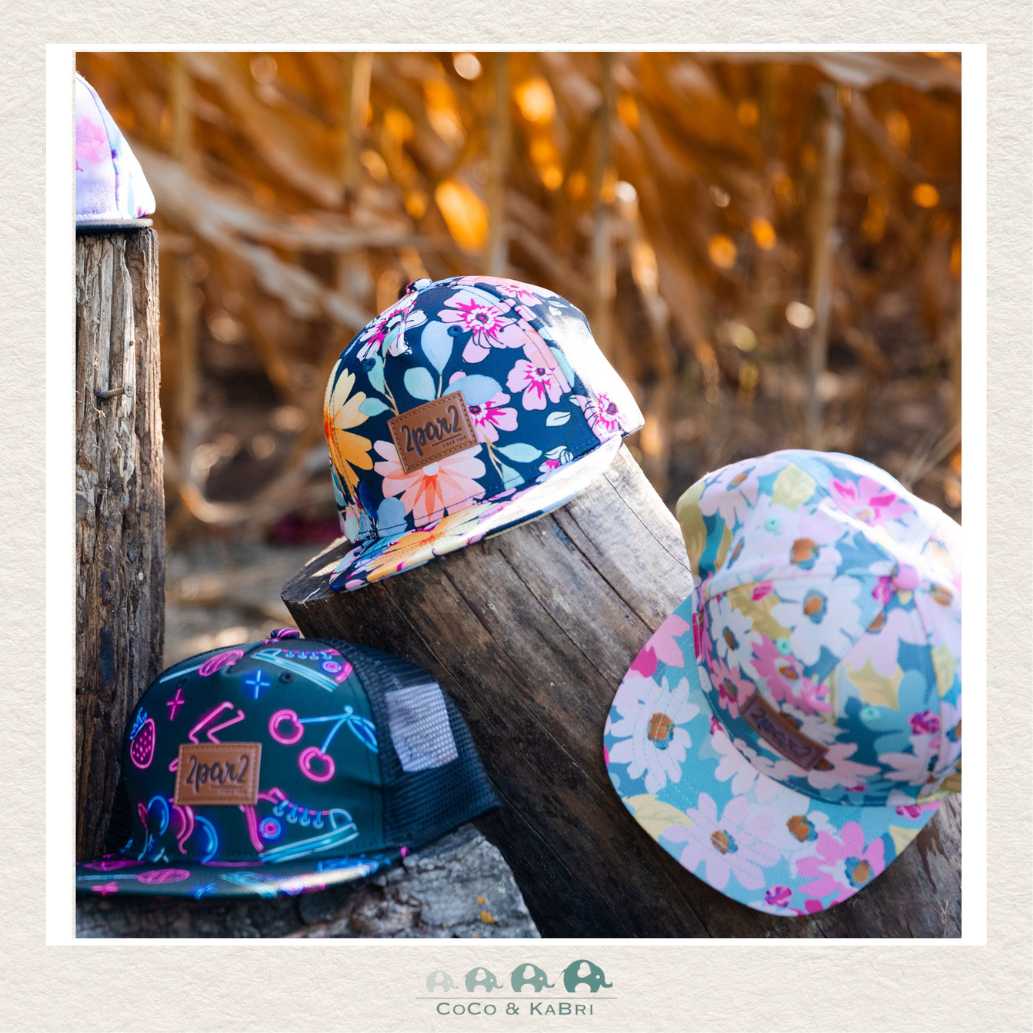 Deux Par Deux Printed Neon Cap, CoCo & KaBri Children's Boutique