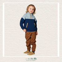 Deux Par Deux Quilted Half Zip Top Blue And Gray, CoCo & KaBri Children's Boutique