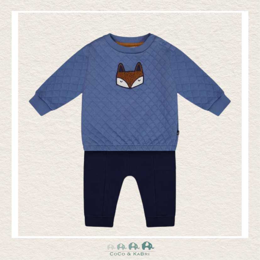 Deux Par Deux Quilted Sweatshirt And Fleece Pant Set Blue, CoCo & KaBri Children's Boutique