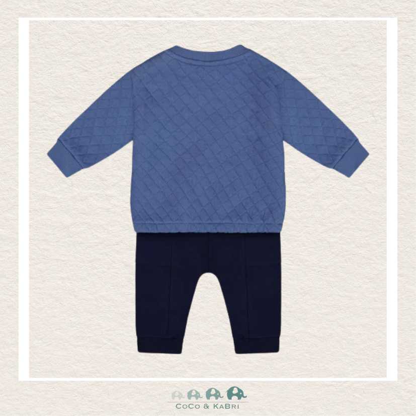 Deux Par Deux Quilted Sweatshirt And Fleece Pant Set Blue, CoCo & KaBri Children's Boutique