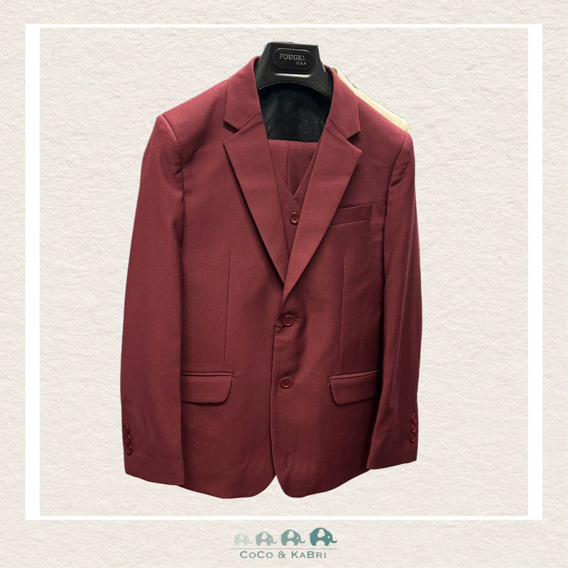 Fouger Suit: Three Piece (Jacket, Vest & Pant) - Burgandy, CoCo & KaBri Children's Boutique