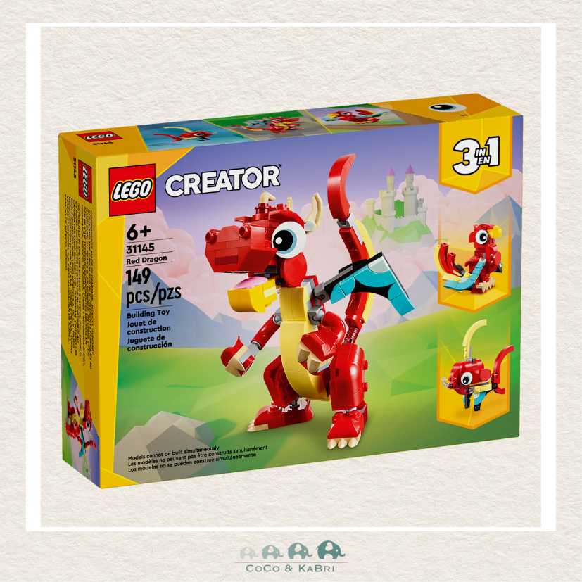 LEGO® Creator Red Dragon 3in1 Animal Toy Set, CoCo & KaBri Children's Boutique