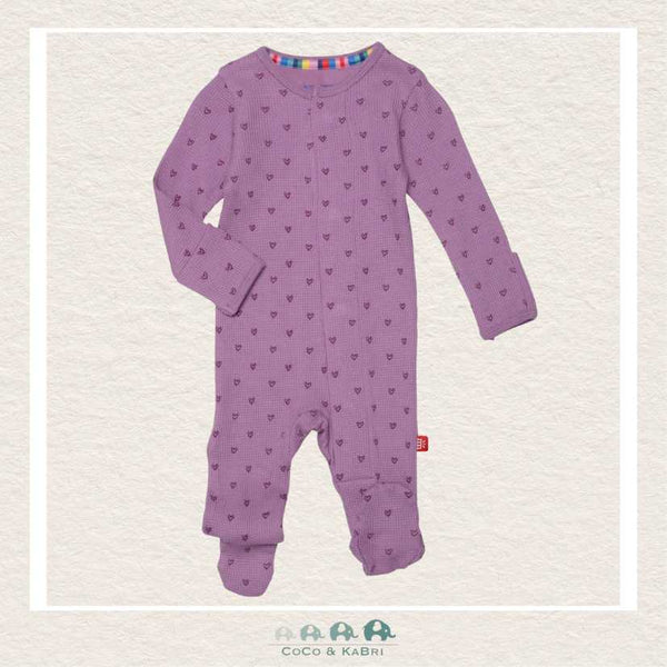 Magnetic Me: Pink Ribbon Print Waffle Modal Footie, CoCo & KaBri Children's Boutique