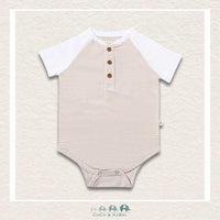 Me & Henry Beige/White Stripes League Raglan Diaper Shirt, CoCo & KaBri Children's Boutique