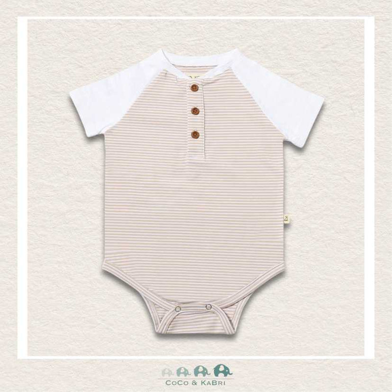 Me & Henry Beige/White Stripes League Raglan Diaper Shirt, CoCo & KaBri Children's Boutique