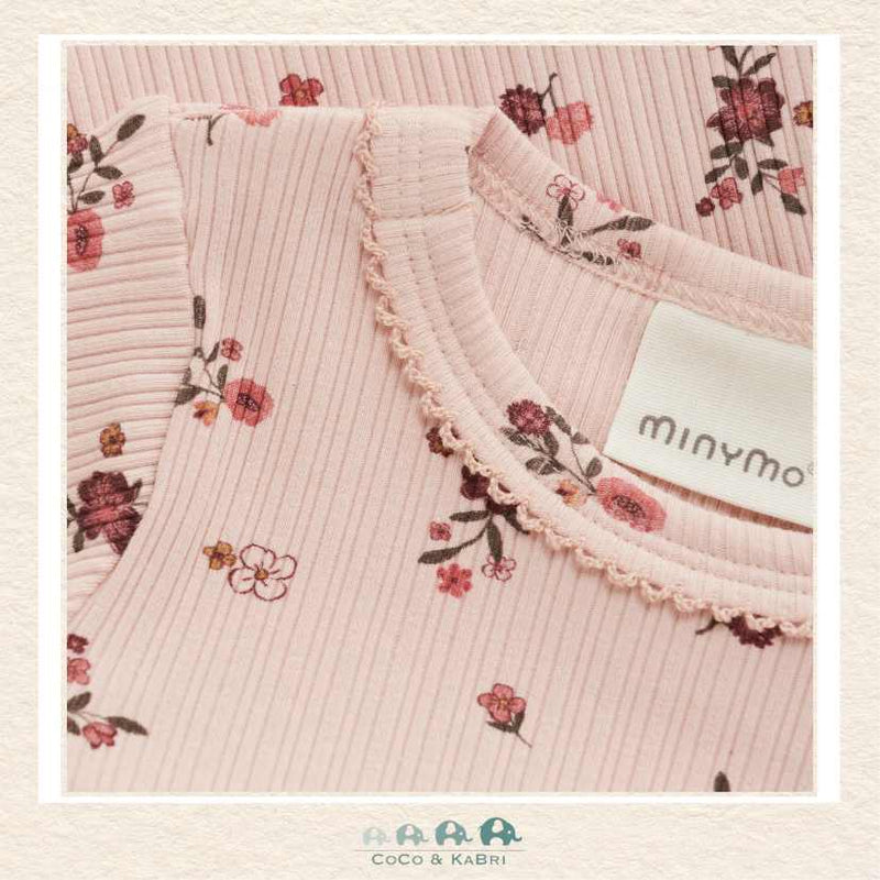 Minymo Baby Girl Diaper Shirt - Pink Flowers, CoCo & KaBri Children's Boutique