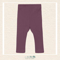 Minymo Baby Girl Plum Ribbed Leggings, CoCo & KaBri Children's Boutique