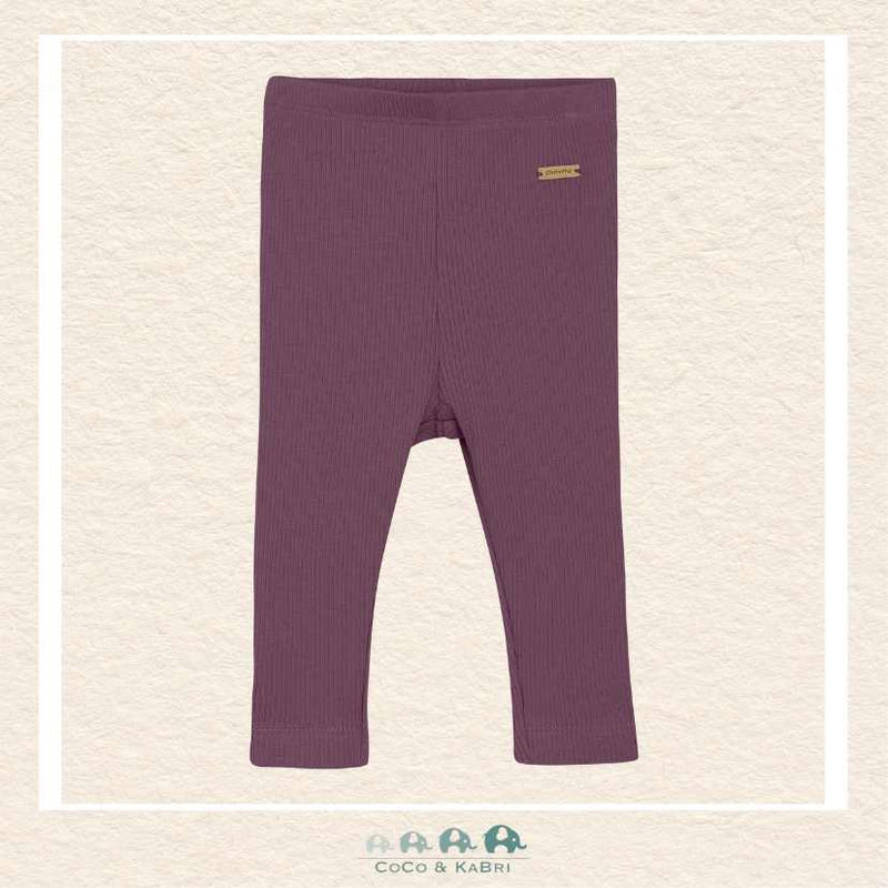 Minymo Baby Girl Plum Ribbed Leggings, CoCo & KaBri Children's Boutique