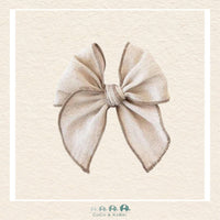 Modern Piggy - Flax | Petite Party Bow - Alligator Clip, CoCo & KaBri Children's Boutique