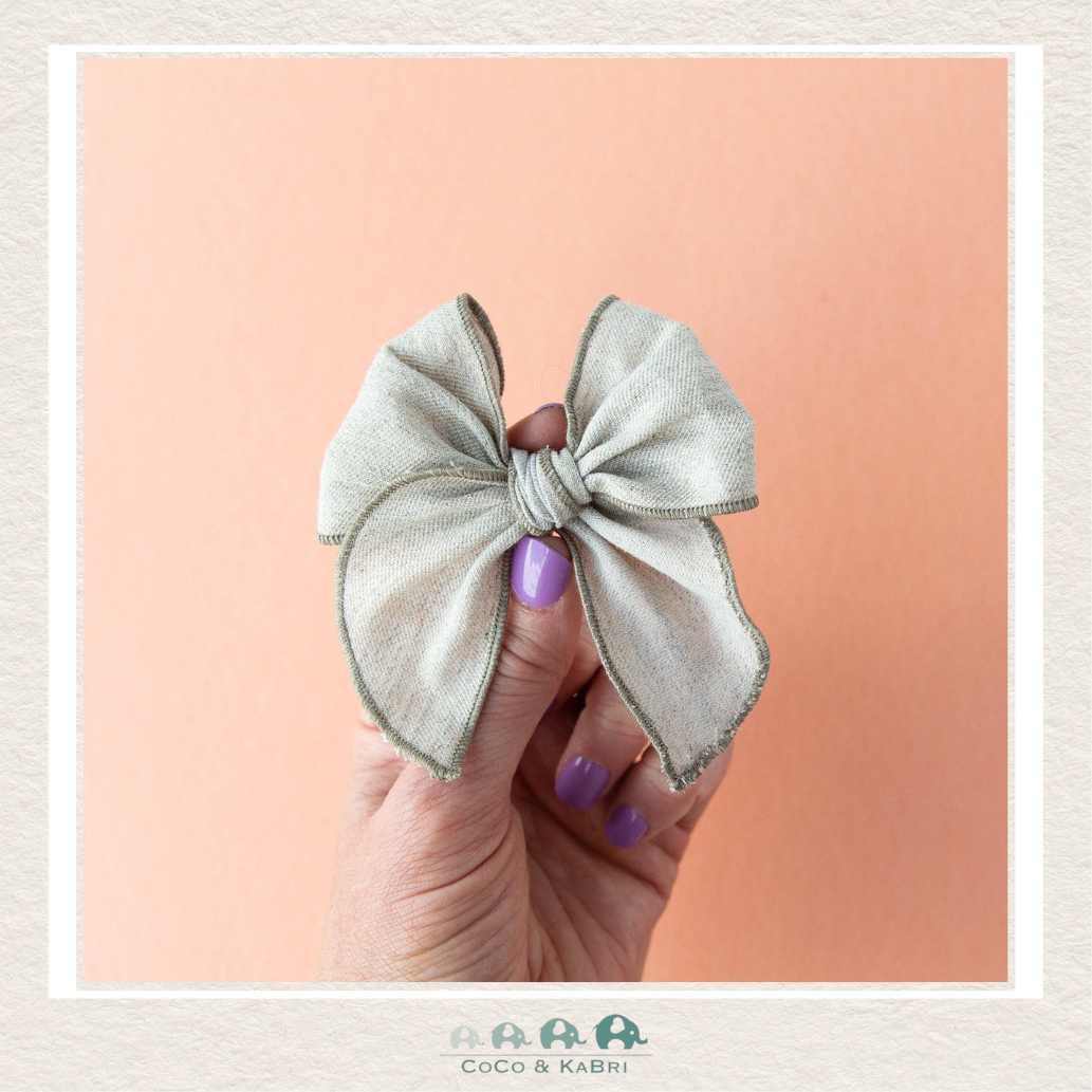 Modern Piggy - Flax | Petite Party Bow - Alligator Clip, CoCo & KaBri Children's Boutique