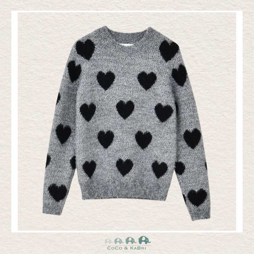 Molly Bracken Girls: Ash Gray Heart Sweater, CoCo & KaBri Children's Boutique